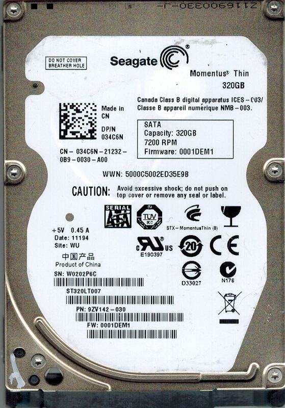 Seagate St3lt007 P N 9zv142 030 F W 0001dem1 3gb Wu Ebay