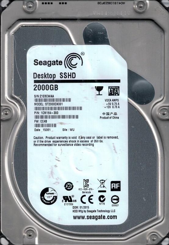 Seagate ST2000DX001 P/N: 1CM164-300 F/W: CC4B 2TB WU Z1E6 SSHD | eBay
