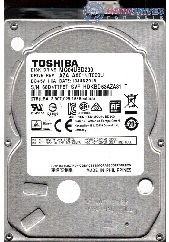 MQ04UBD200 AZA AA01/JT000U Toshiba 2TB