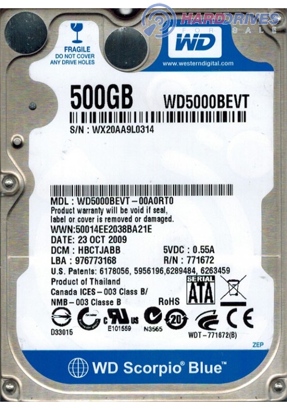 WD5000BEVT-00A0RT0