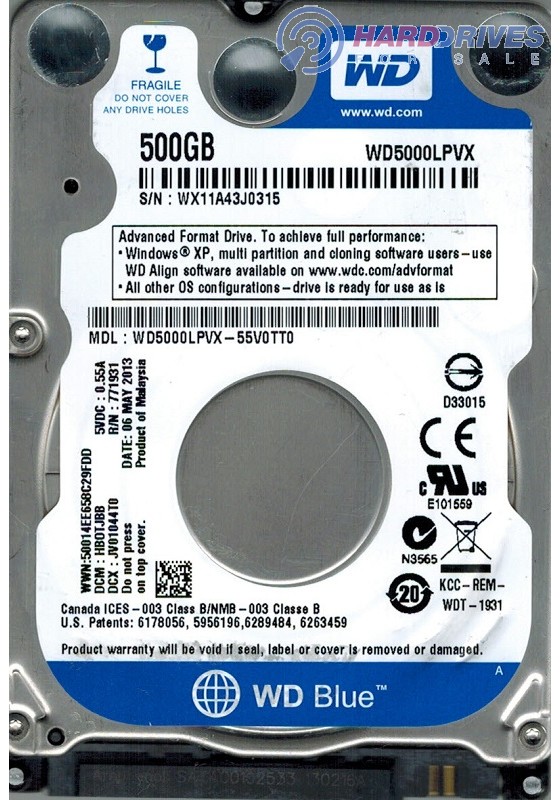 WD5000LPVX-55V0TT0
