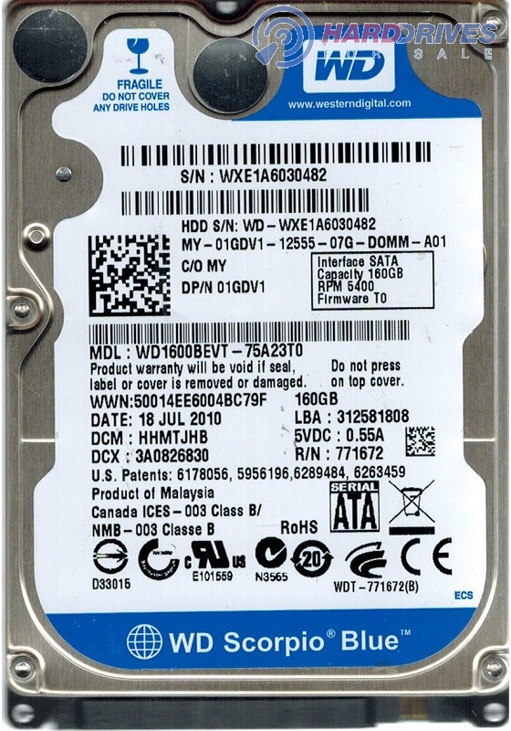 WD1600BEVT-75A23T0
