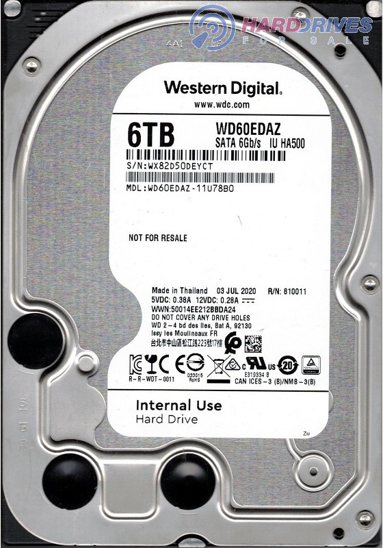 WD60EDAZ-11U78B0 WX82D Western Digital 6TB
