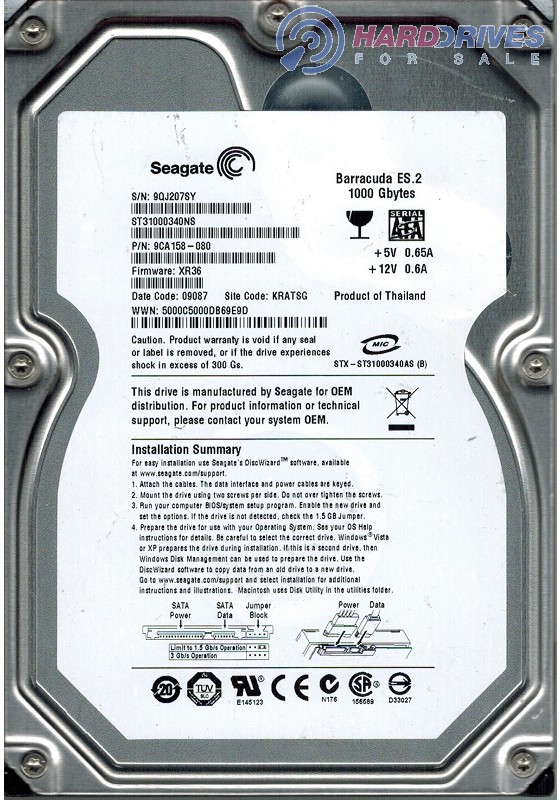 ST31000340NS XR36 9CA158-080 KRATSG