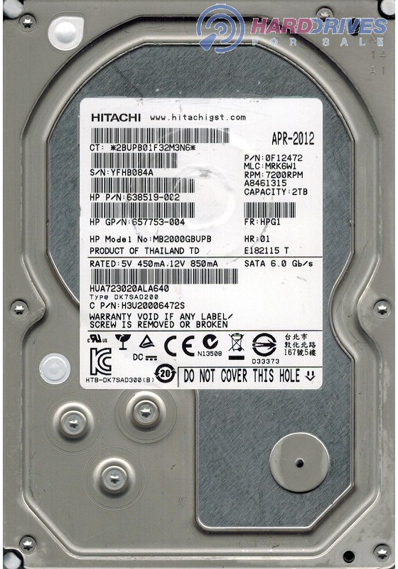 HUA723020ALA640 0F12472 MRK6W1