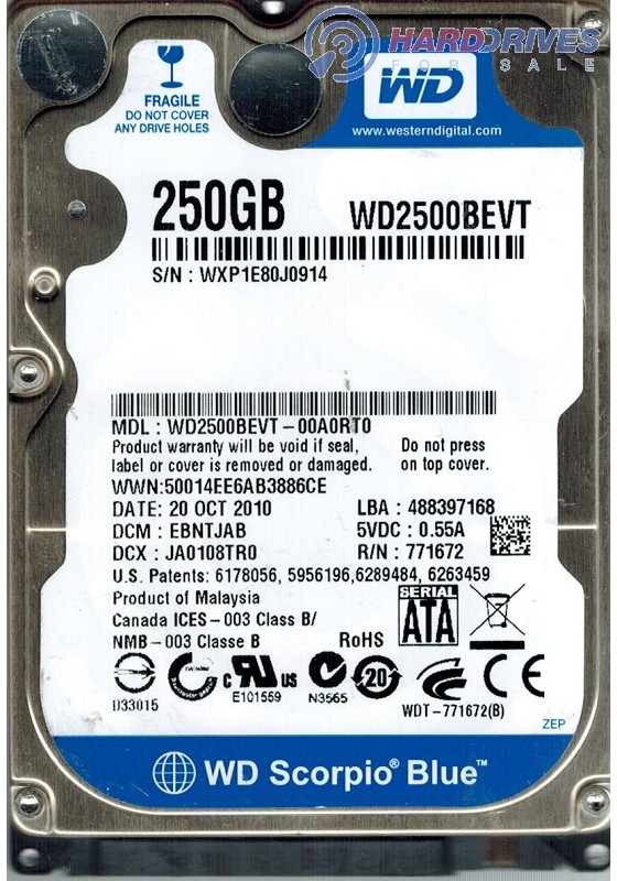 WD2500BEVT-00A0RT0