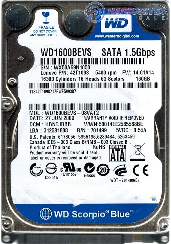 WD1600BEVS-08VAT2