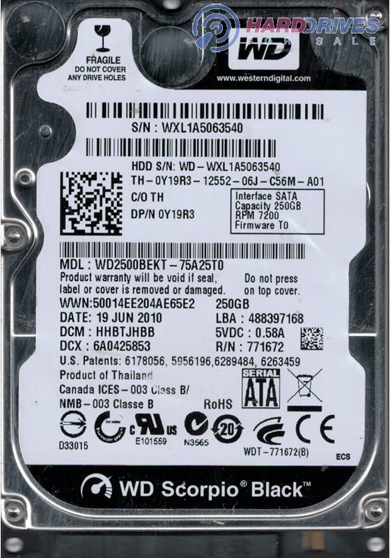 WD2500BEKT-75A25T0