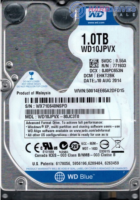 WD10JPVX-80JC3T0