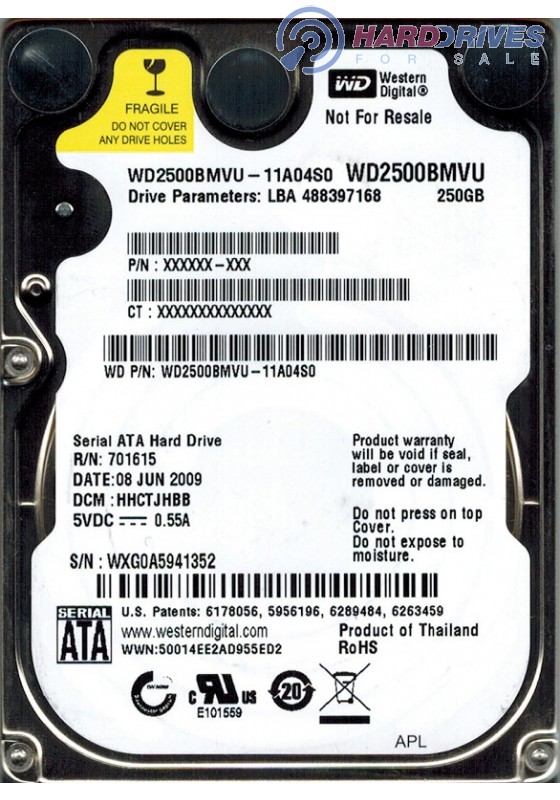 WD2500BMVU-11A04S0