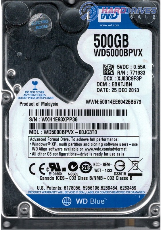 WD5000BPVX-00JC3T0