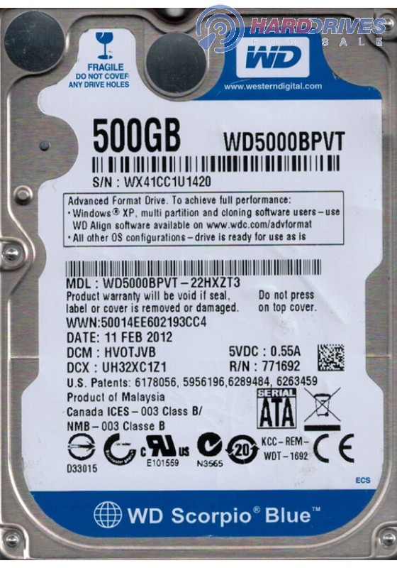 WD5000BPVT-22HXZT3