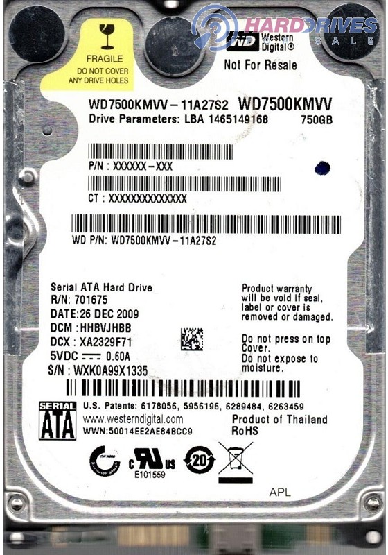 WD7500KMVV-11A27S2