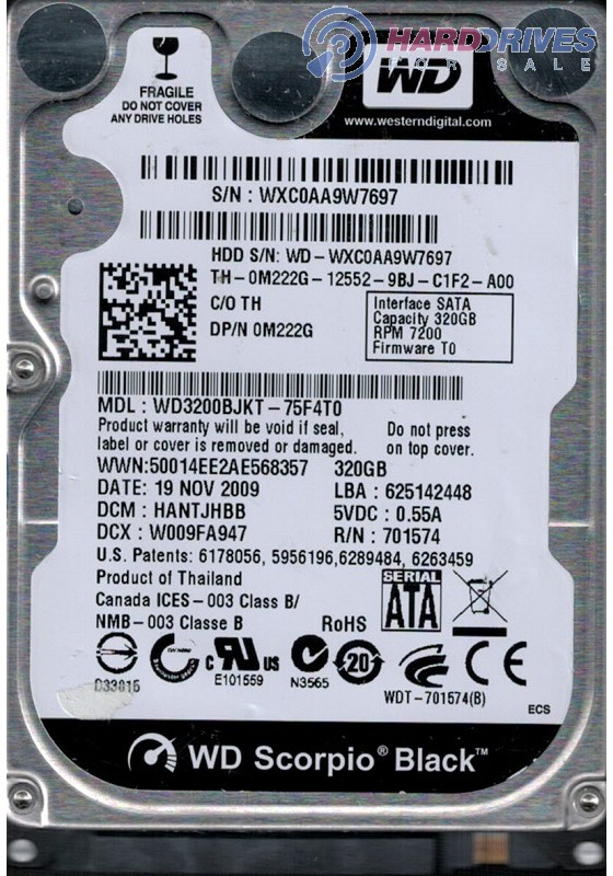 WD3200BJKT-75F4T0