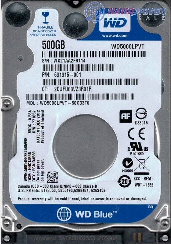 WD5000LPVT-60G33T0