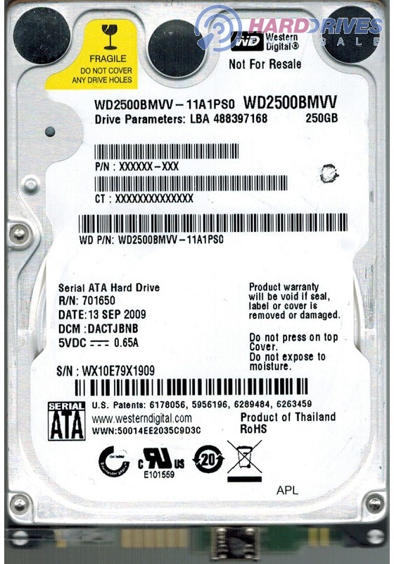 WD2500BMVV-11A1PS0