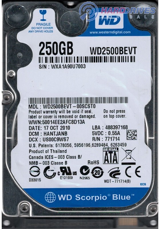 WD2500BEVT-00SCST0