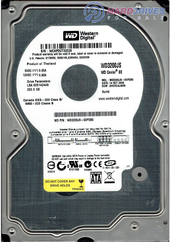 WD3200JS-00PDB0