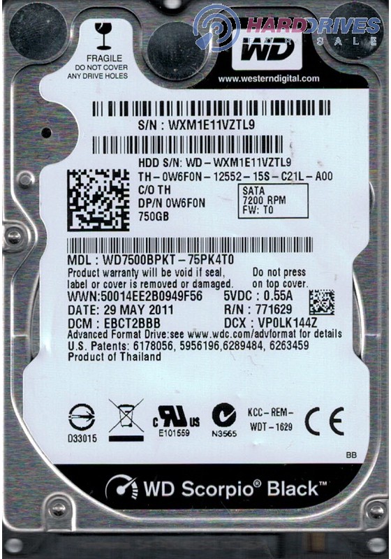WD7500BPKT-75PK4T0