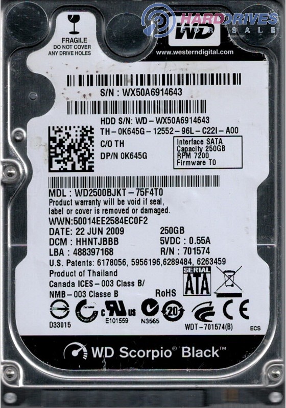 WD2500BJKT-75F4T0
