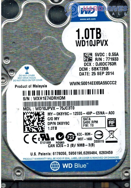 WD7500BPVX-75JC3T0