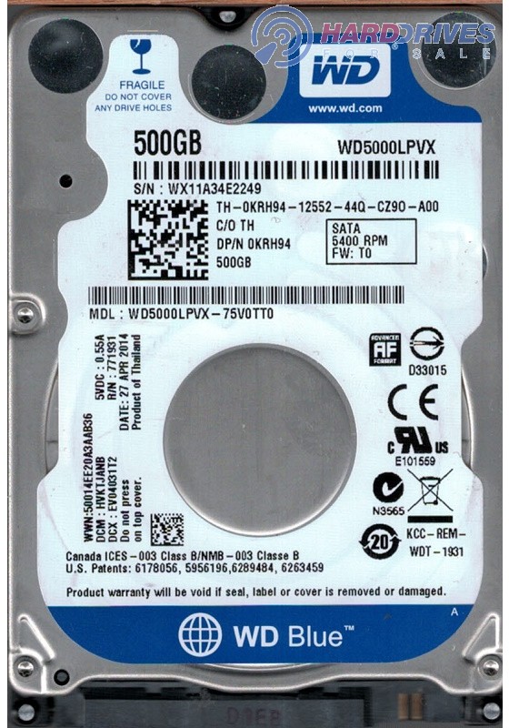 WD5000LPVX-75V0TT0 