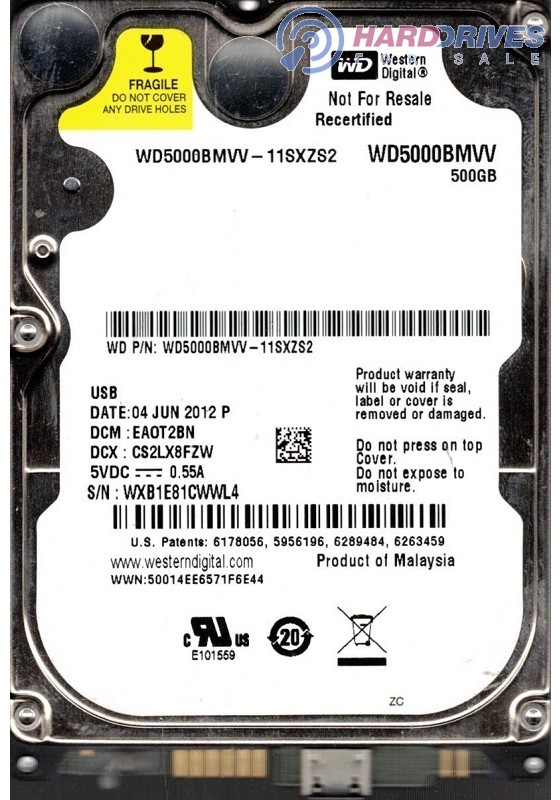 WD5000BMVV-11SXZS2