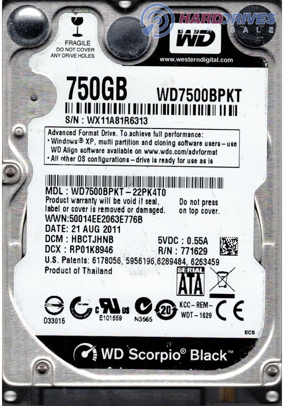 WD7500BPKT-22PK4T0