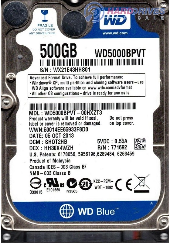 WD5000BPVT-00HXZT3