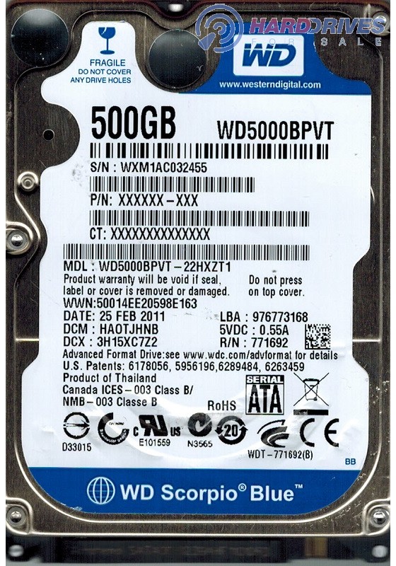 WD5000BPVT-22HXZT1
