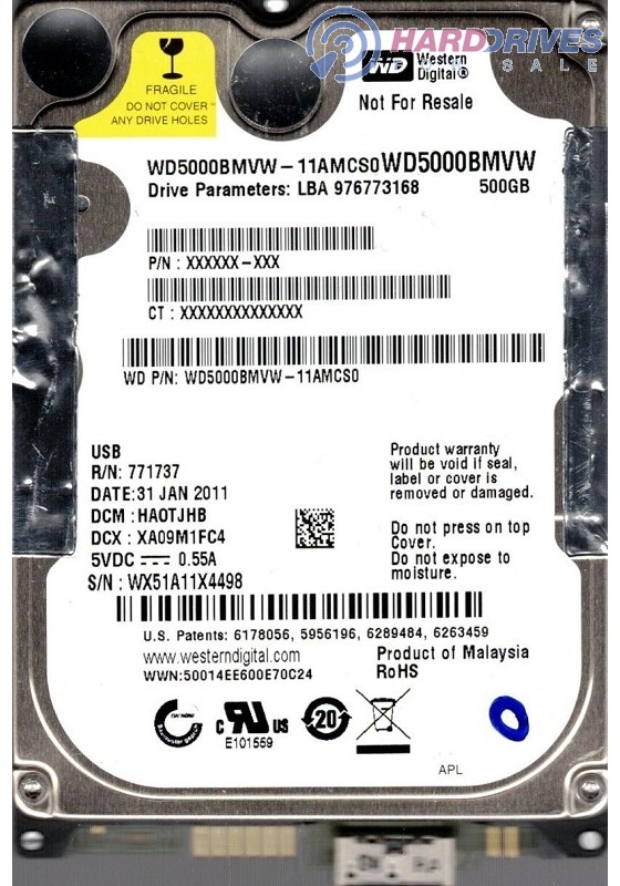 WD5000BMVW-11AMCS0