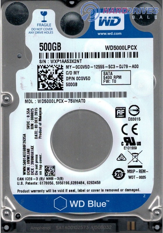 WD5000LPCX-75VHAT0