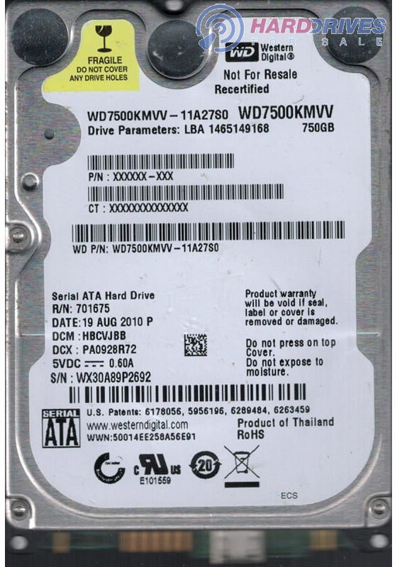 WD7500KMVV-11A27S0