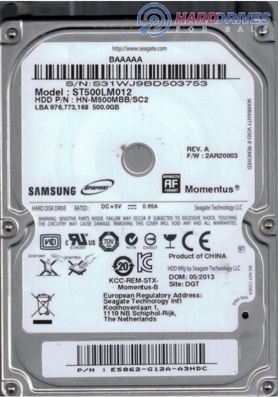 ST500LM012 HN-M500MBB/SC2