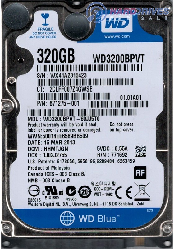 WD3200BPVT-60JJ5T0