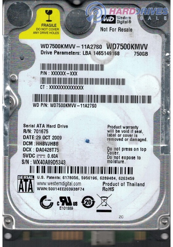 WD7500KMVV-11A27S0