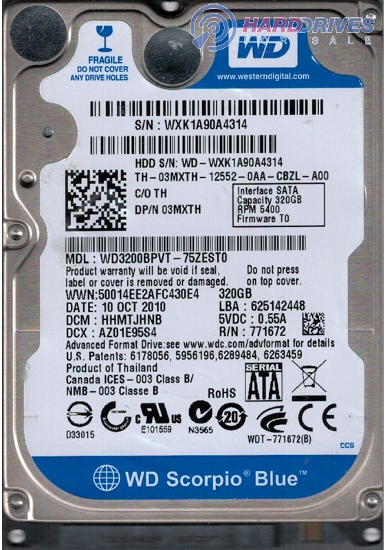 WD3200BPVT-75ZEST0