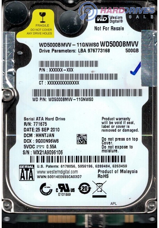 WD5000BMVV-11GNWS0