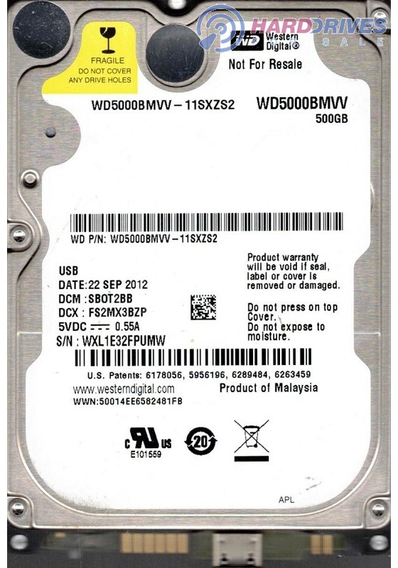 WD5000BMVV-11SXZS2