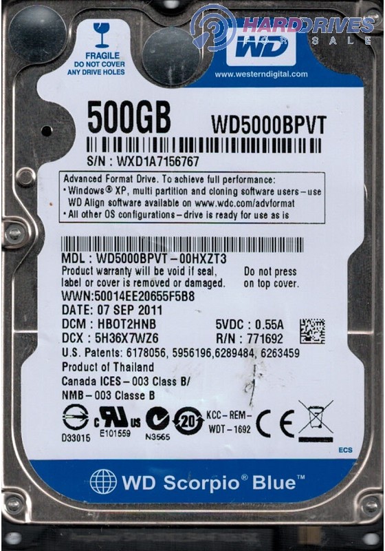 WD5000BPVT-00HXZT3