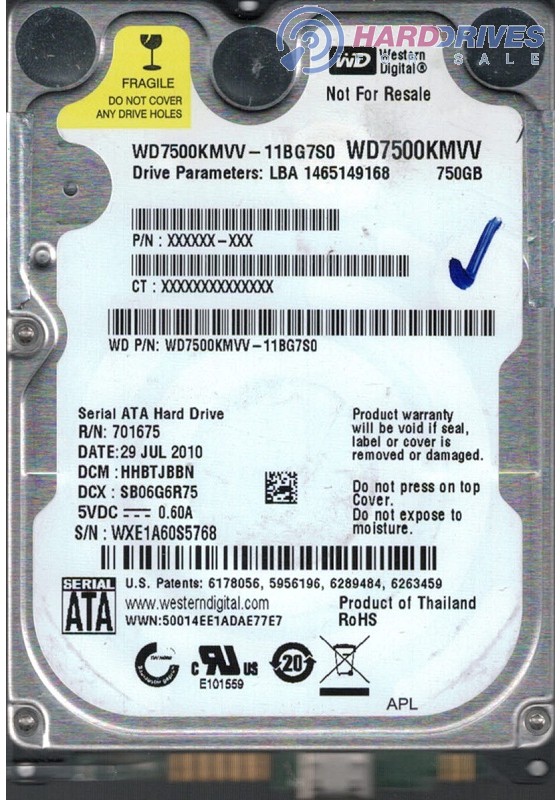 WD7500KMVV-11BG7S0
