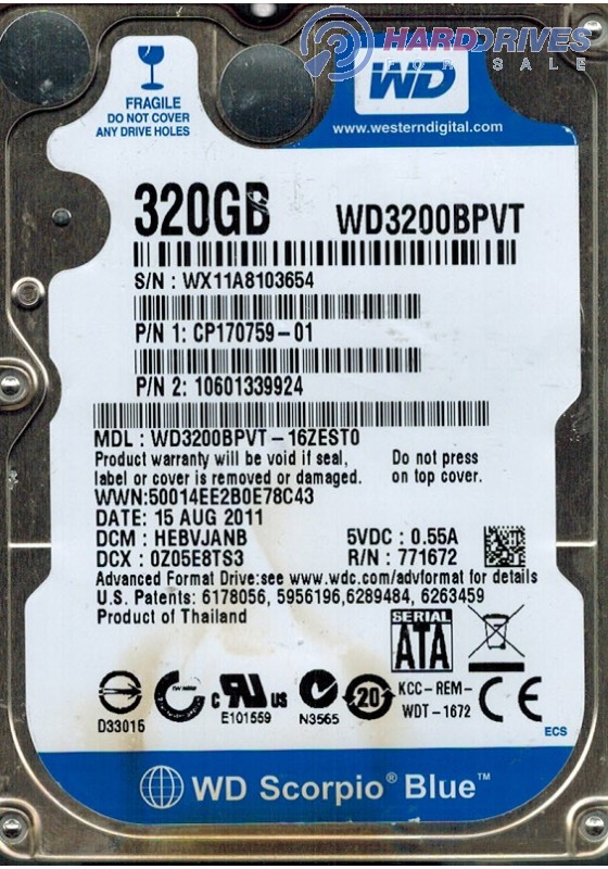 WD3200BPVT-16ZEST0 