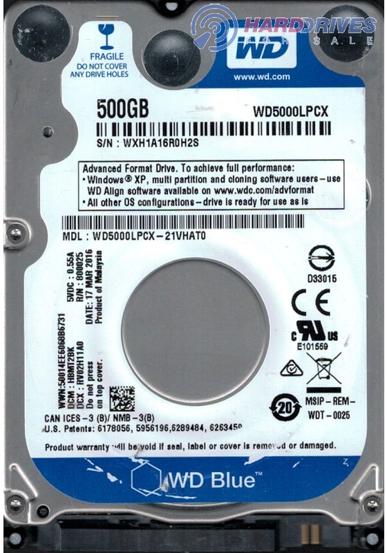 WD5000LPCX-21VHAT0