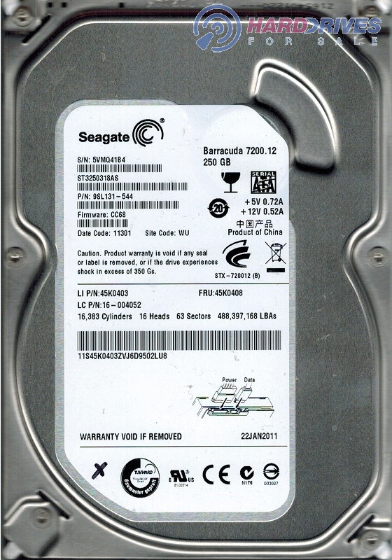 ST3250318AS 9SL131-544 CC68 WU