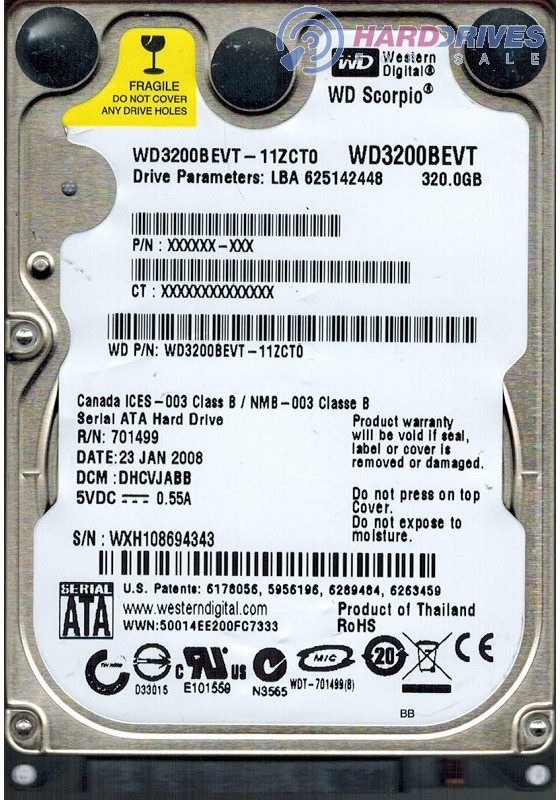 WD3200BEVT-11ZCT0