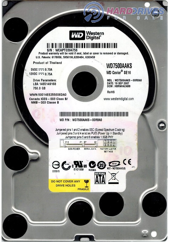 WD7500AAKS-00RBA0
