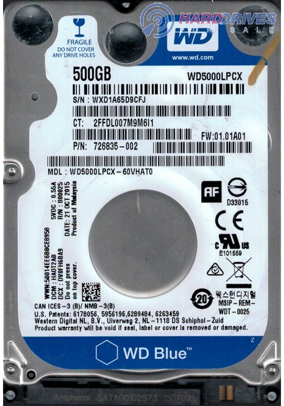 WD5000LPCX-60VHAT0