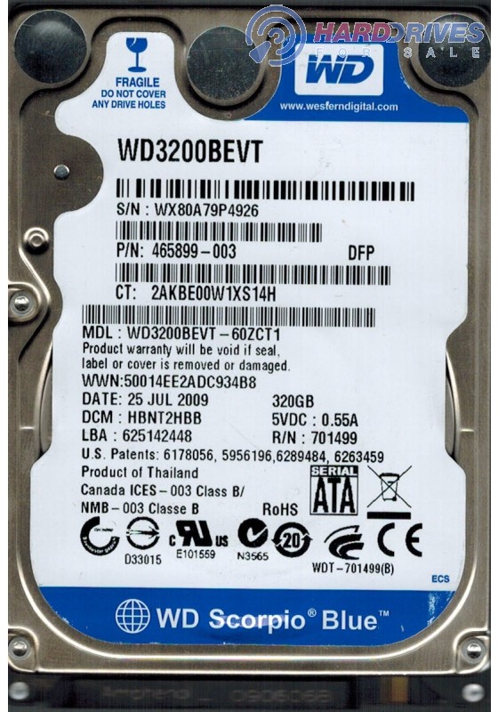 WD3200BEVT-60ZCT1