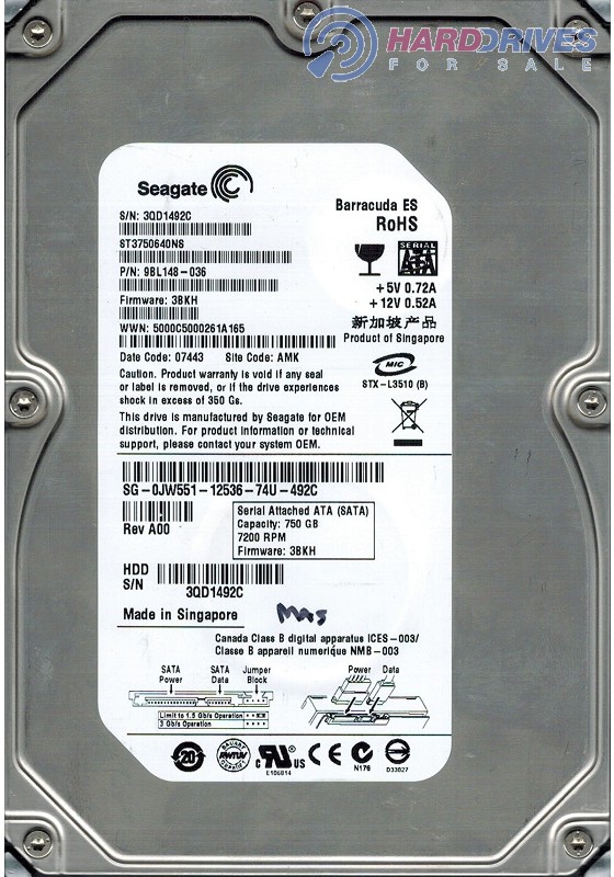 ST3750640NS 9BL148-036 3BKH AMK