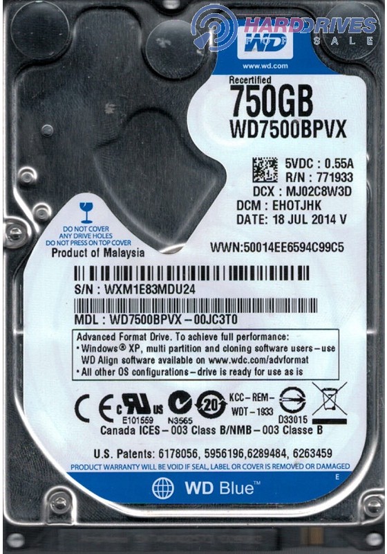 WD7500BPVX-00FA7T0